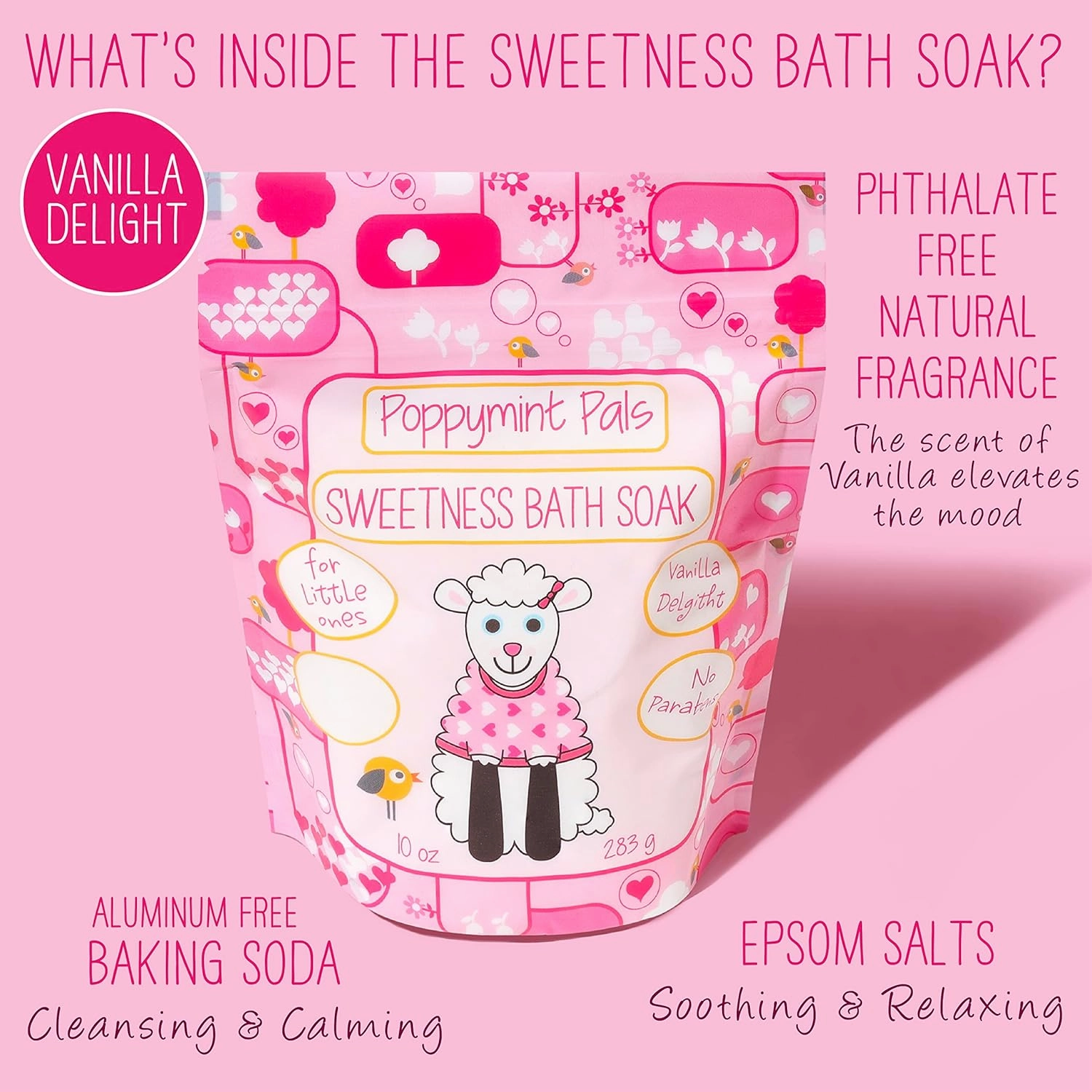 Poppymint Pals Toddler Bath Soak- Sweetness/Vanilla Delight