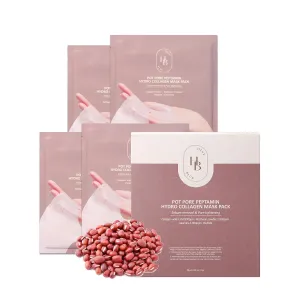 Pot Pore Peptamin Hydro Collagen Mask Pack 4ea - Hydrating Overnight Hydrogel Mask, Skin Firming, Pore Tightening, Hypoallergenic,Collagen Ampoule Absorbing Over Time