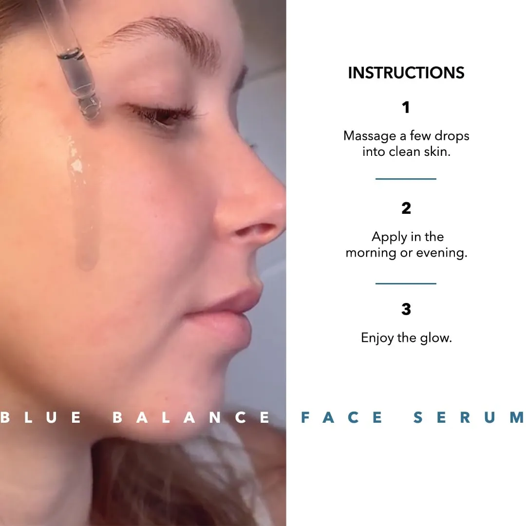 Pretty Farm Girl Blue Balance Serum – Calming Facial Serum with Blue Tansy and Chamomile – Lightweight Hydrating Formula for Redness and Irritation – All Skin Types - 0.5 oz