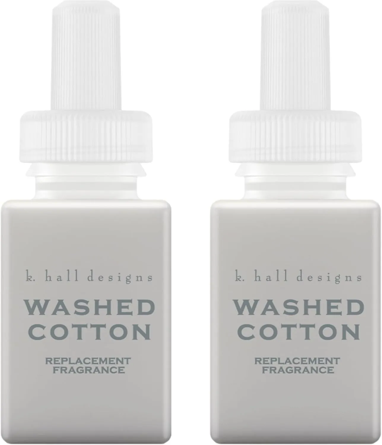 Pura & K. Hall Designs Home Scent Refill - Smart Home Air Diffuser - Up to 120-Hours of Premium Fragrance per Refill - Household Essential - Clean Diffuser Fragrance - 2 Pack, Washed Cotton