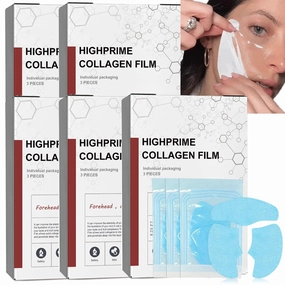 Pure Collagen Films, Highprime Collagen Film for Face, Pure Collagen Mask, Korean Soluble Nano Collagen Melting Film Skin Anti-Aging Hydrating Mask