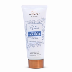 Pure De-Tan Face Scrub with Blueberry Extract & Rice Granules | Powerful Formula that Removes Tan, Blackheads, Sunburn | Gentle Exfoliator for Radiant Skin | Only Natural Ingredient Used
