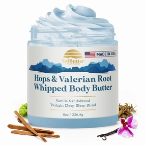 PURPLE CANYON New Look Twilight Whipped Body Butter 8oz | Relaxing Vanilla Sandalwood Scent for Deep Sleep | Natural Skin Care with Hops & Valerian Root