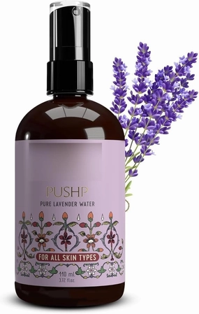 Pushp Pure Lavender Water | Soothes Skin, Fights Acne & Relaxes Mind | with Lavender Oil | 110Ml