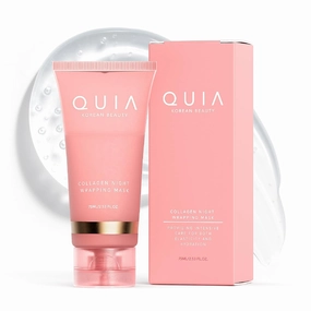 QUIA Collagen Night Wrapping Mask for Glass Skin – Korean Skincare for Hydrated, Radiant Skin – Overnight Firming & Hydration – Easy Peel-Off Formula, Dermatologist-Tested- For All Skin Types