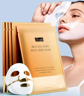Radiant Glow Collagen Face Mask - Real Deep Overnight Face Masks Skincare with Hyaluronic Acid, Galactomyces Ferment & Vitamin E, Facial Mask for Hydrating, Firming, Plumping & Anti-Aging Flax