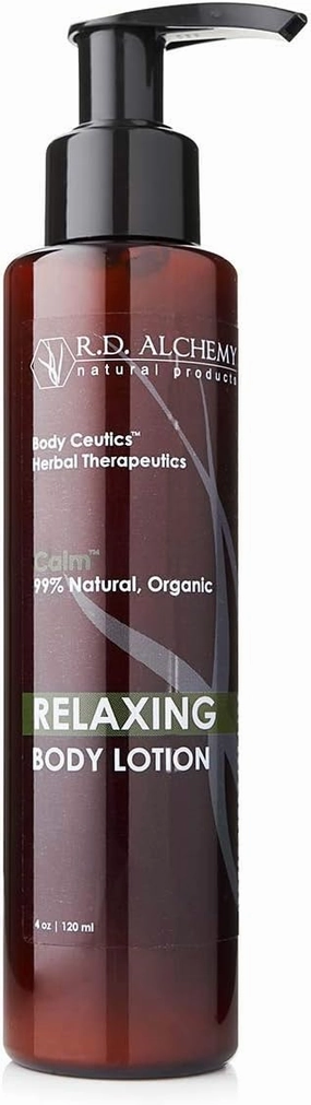 RD Alchemy - Natural & Organic Relaxing Body Lotion with Aromatherapy Stress Relief and Sleep Benefits. Lavender Essential Oil, Kava Kava, Skullcap, & more calm the body, & quiet the mind