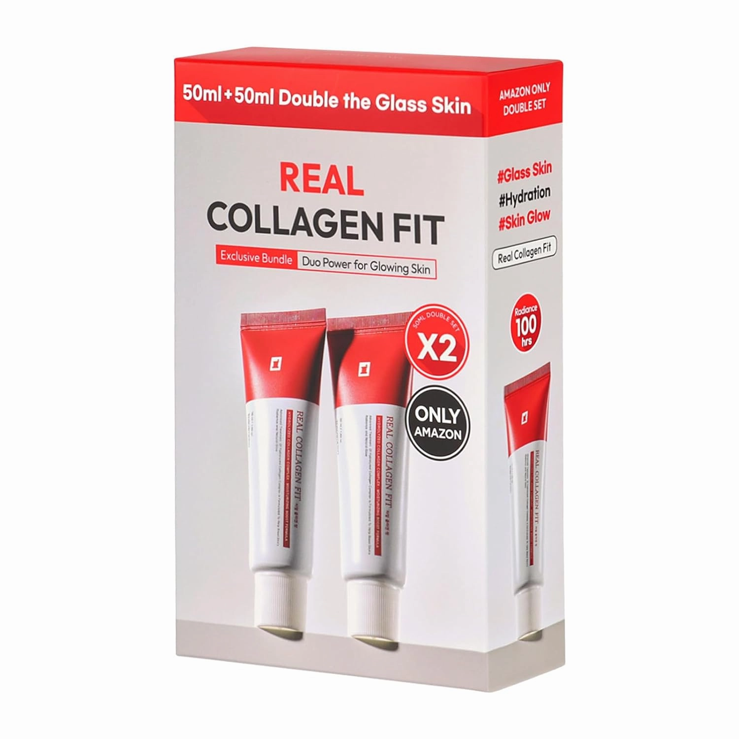Real Collagen Fit, Hydrolyzed Collagen Wrapping Mask, Peel Off Facial Mask for elasticity, Hydrating, Glow, Glass Skin, Face Moisturizer, Self Care, Korean Skin Care, 1.69 fl. oz, Pack of 2