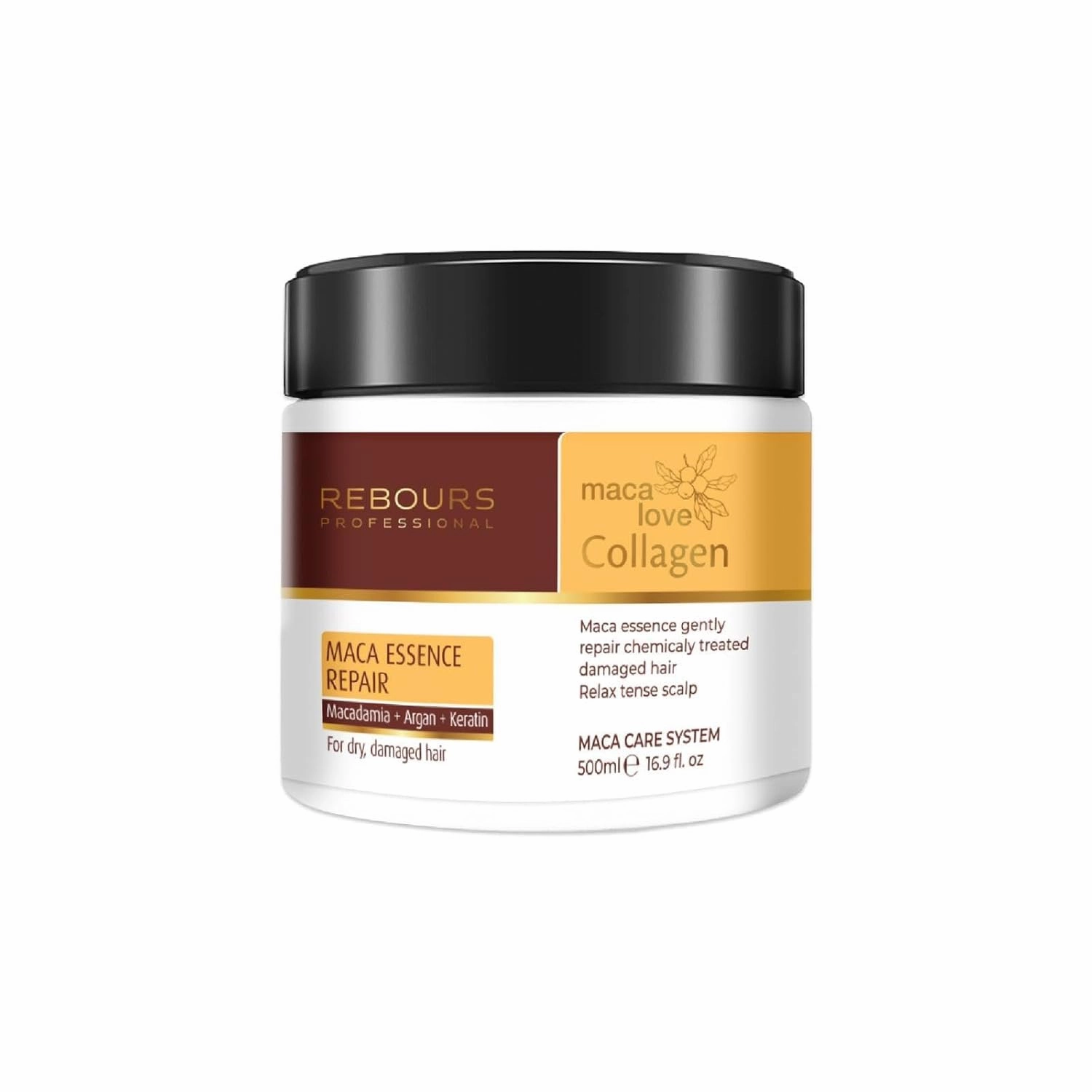 REBOURS Collagen Hair Treatment Masks – Deep Conditioning Treatment for Dry & Damaged Hair – Argan Oil & Natural Ingredients – Moisturizing & Repairing Hair Care – 16.9 fl oz