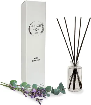 Reed Diffuser | Fairfield by Marriott | Lavender & Eucalyptus Reed Diffuser for Home | 4 oz. Glass Bottle | 12 Black Reeds