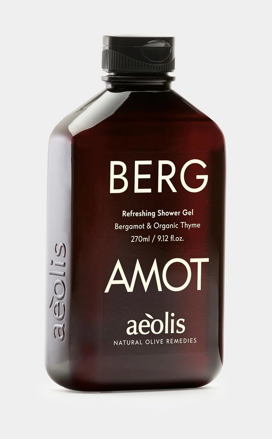 Refreshing Shower Gel with Bergamot and Organic Thyme, All-Natural Olive Oil Extract from Greece, Cleanses and Energizes, for Men and Women, 270 mL (9.12 Fl Oz)