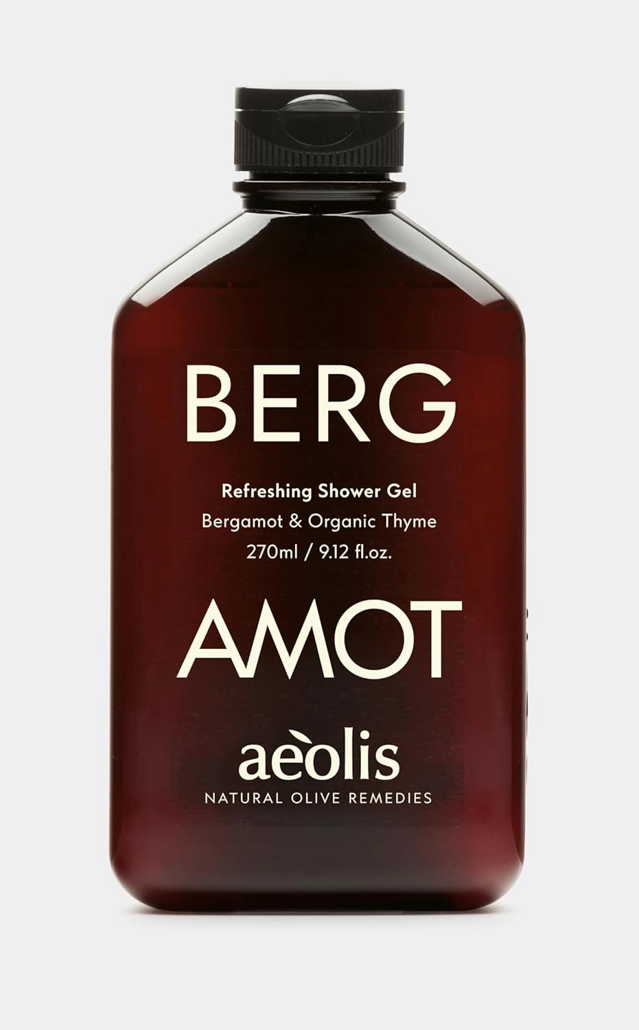 Refreshing Shower Gel with Bergamot and Organic Thyme, All-Natural Olive Oil Extract from Greece, Cleanses and Energizes, for Men and Women, 270 mL (9.12 Fl Oz)