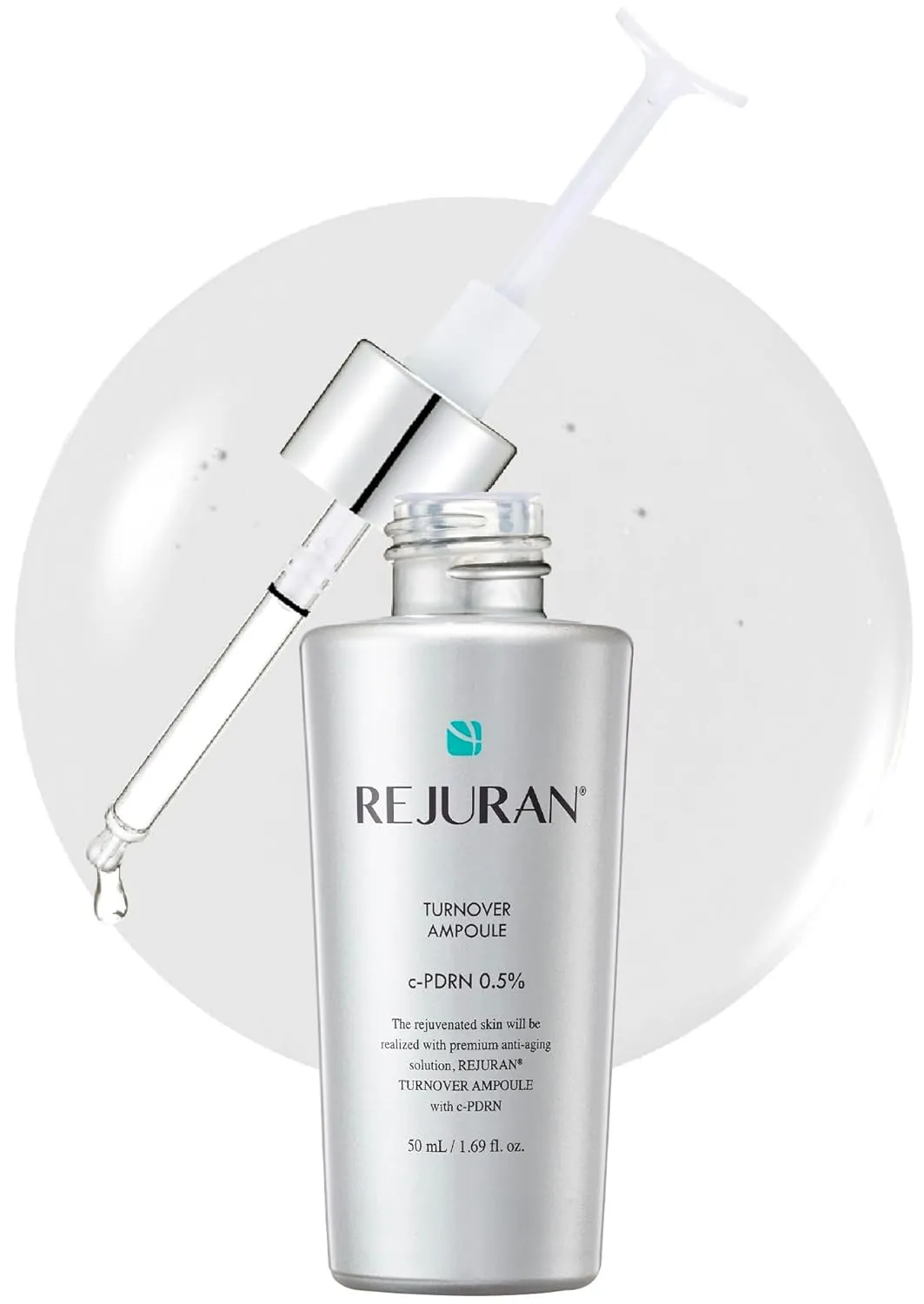 REJURAN® Turnover Ampoule, c-PDRN® (Larger Size) – Original Salmon DNA PDRN Face Serum for Firming, Hydrating, Radiant Glass Skin with Visible Anti-Aging Results. Korean Skin Care (1.69 fl oz)