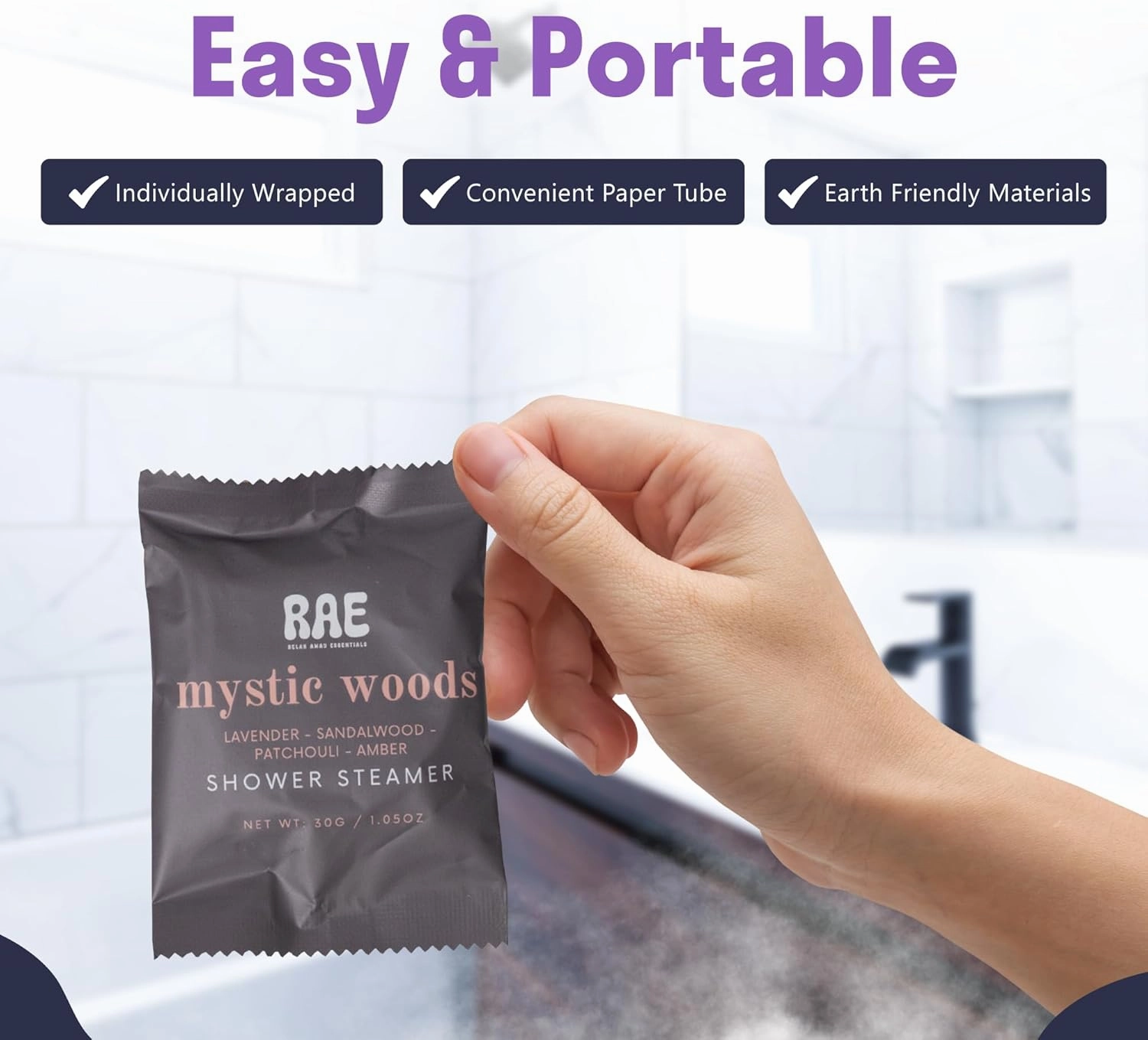 Relax Away Whisper Shower Steamers 6 Pack - Lavender Infused Aromatherapy - Moonlit, Dreamy, Misty Clouds, Mystic Woods, Serene, Soothe - Calming & Soothing - Convenient Packaging, Great Gift