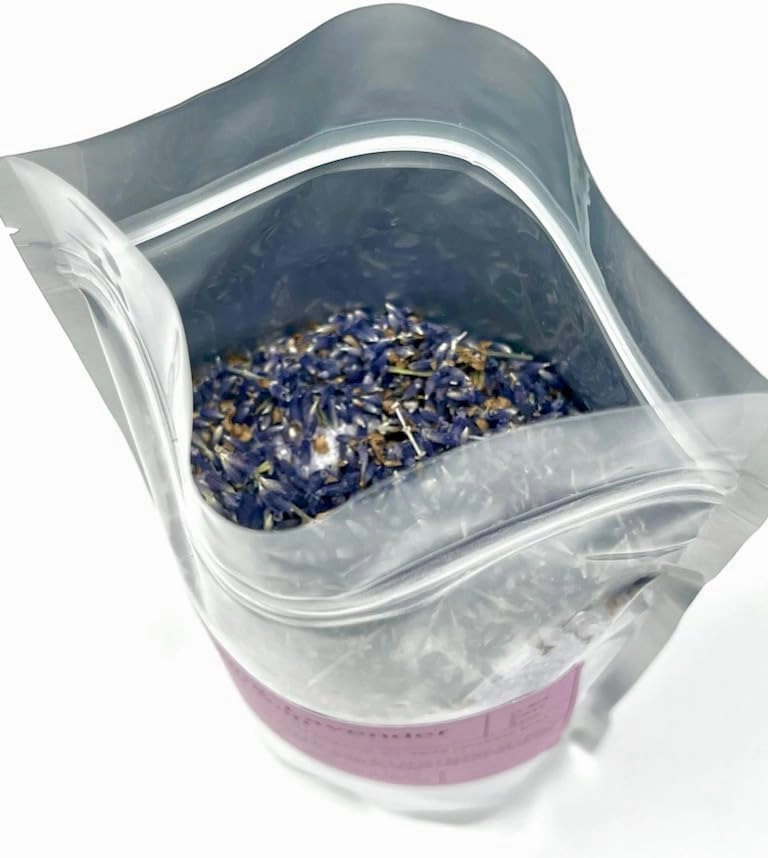 Relaxing Lavender Epsom Salt with Lavender Buds, Bath Soak 100% Epsom Salt, 2 Pound Bag Naturally Scented Oils, USA Sourced and Packaged, Resealable Bag for Freshenss