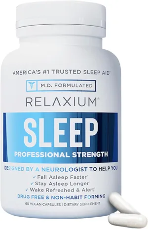 Relaxium Sleep Aid, Dietary Supplement, Non-Habit Forming, Supports Longer and Better Sleep, 60 Capsules, 30-Day Supply