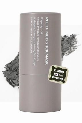 Relief Mud Stick Mask - 3-Minute Pore Mask Skincare w/Boryeong Mud, Tea Tree Oil & PHA – Absorbs Oil, Decongests Pore & Smooths Skin – Easy-to-Apply Korean Clay Stick Mask (1.05 oz)