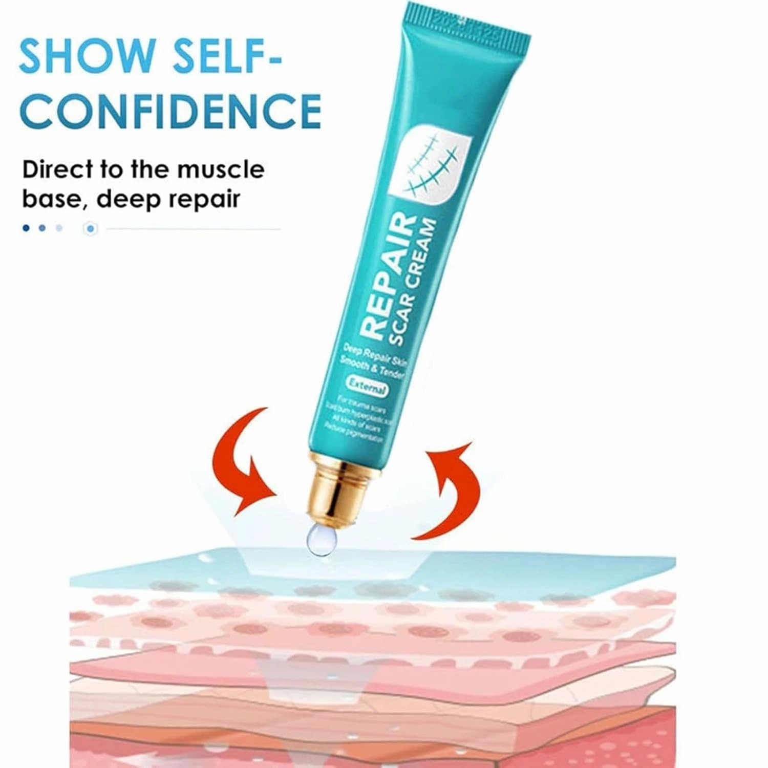 Repair Scar Cream,Body Cream,Advanced Scar Gel Away Gel,Skin Smoothing Firming and Fading,Reduces Appearance of Scars,Stretch Marks, Acne Marks (3PCS)