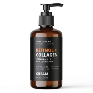 Retinol   Collagen, Hyaluronic Acid, Vitamin C Anti-Aging Face Cream, Day and Night Moisturizing Cream, Anti-Wrinkle Cream for Face, Firming Cream - 4oz