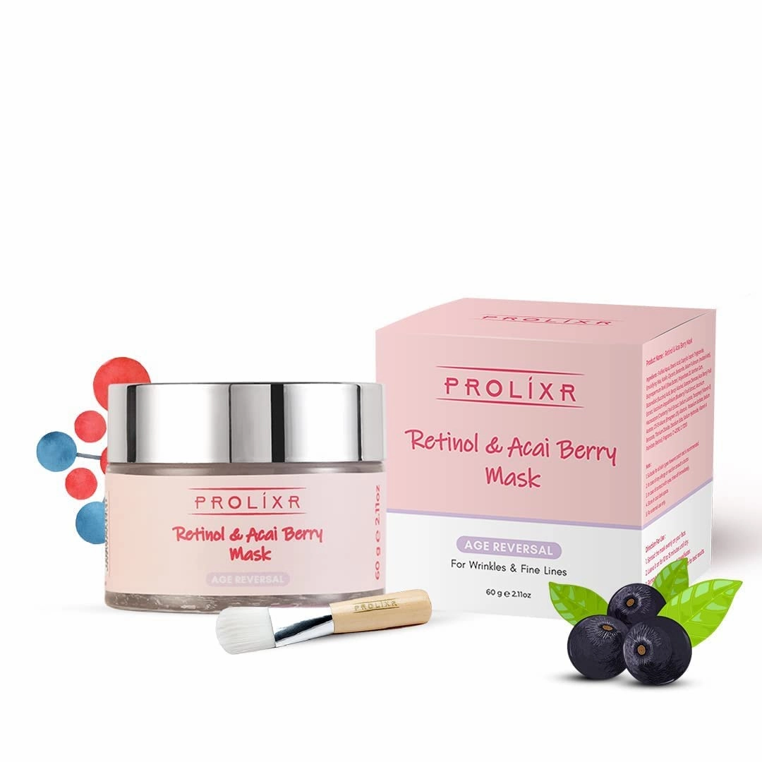 Retinol & Acai Berry Age Reversal Face Mask - For Anti Aging, Fine Lines And Wrinkles - For Skin Firming & Brightening