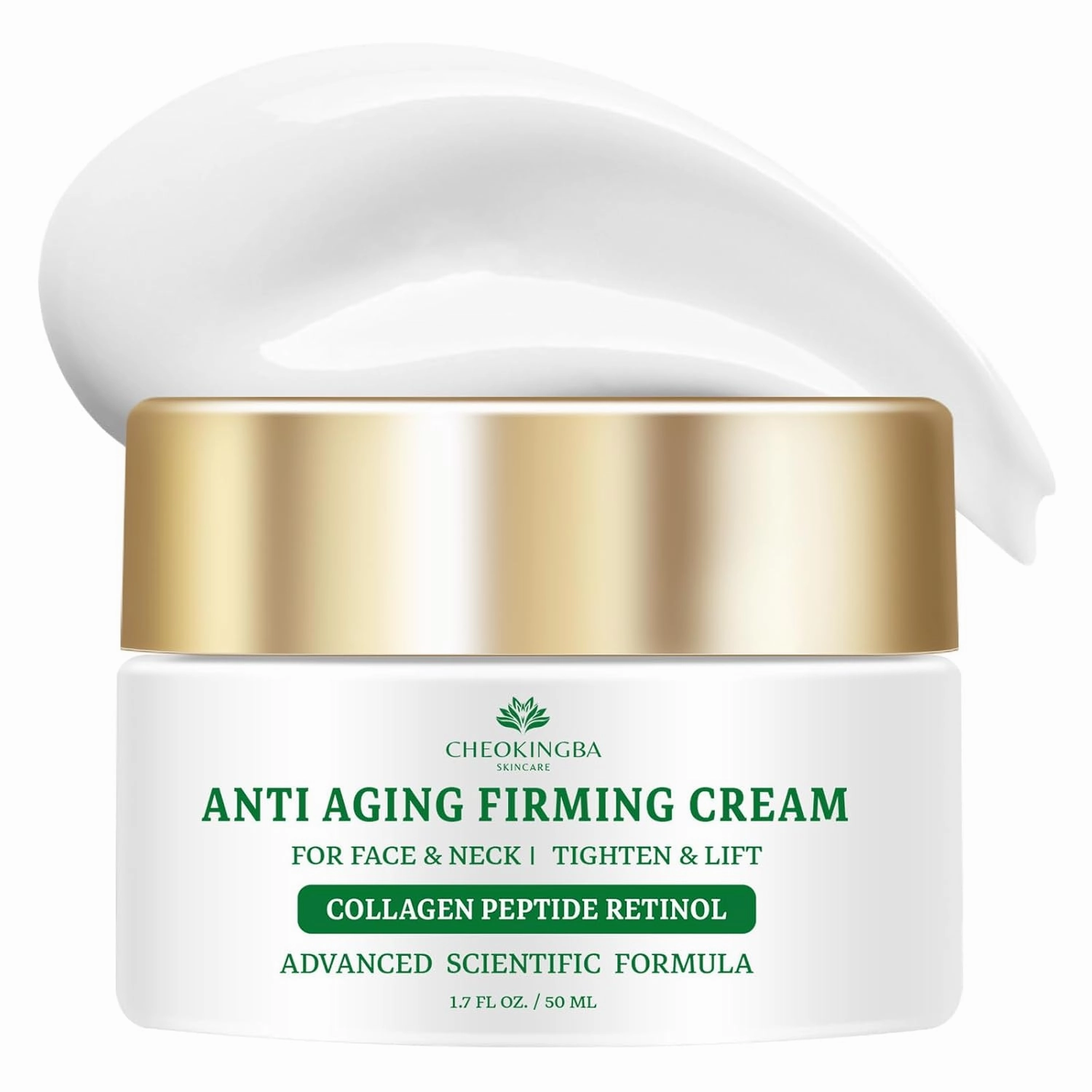 Retinol Collagen Face Cream with Hyaluronic Acid: AH-8 Anti Aging Face & Neck Moisturizer for Tightening, Firming Décolleté, Advanced Anti Wrinkle Multi-Peptides Formula for Women and Men, 1.7 Fl Oz‌