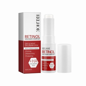 Retinol Eye Stick with Hyaluronic Acid & Collagen - Anti-Aging Eye Cream for Dark Circles, Wrinkles & Puffiness, Hydrates & Firms Delicate Eye Area, Smooths Fine Lines