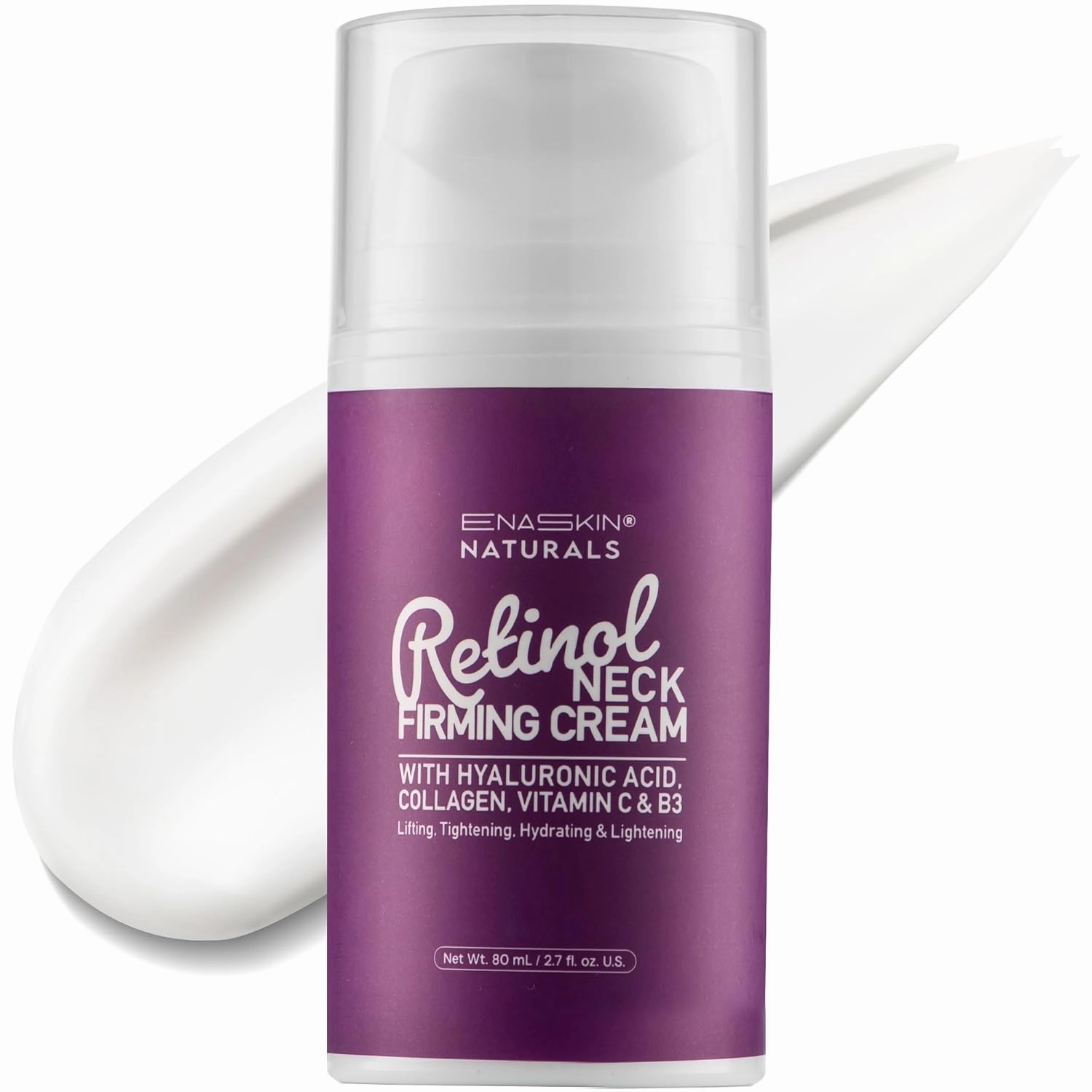 Retinol Neck Firming Cream: Advanced Face Tightening and Lifting Cream with Hyaluronic Acid, Collagen and Vitamin - Tightening Wrinkles, Firming Sagging Skin on Face, Neck, Décolleté - 2.7 Oz
