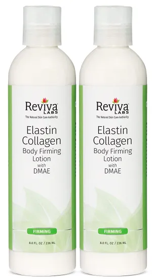 REVIVA LABS - Elastin & Collagen Body Firming Lotion with DMAE, 8 ounce (Pack of 2)
