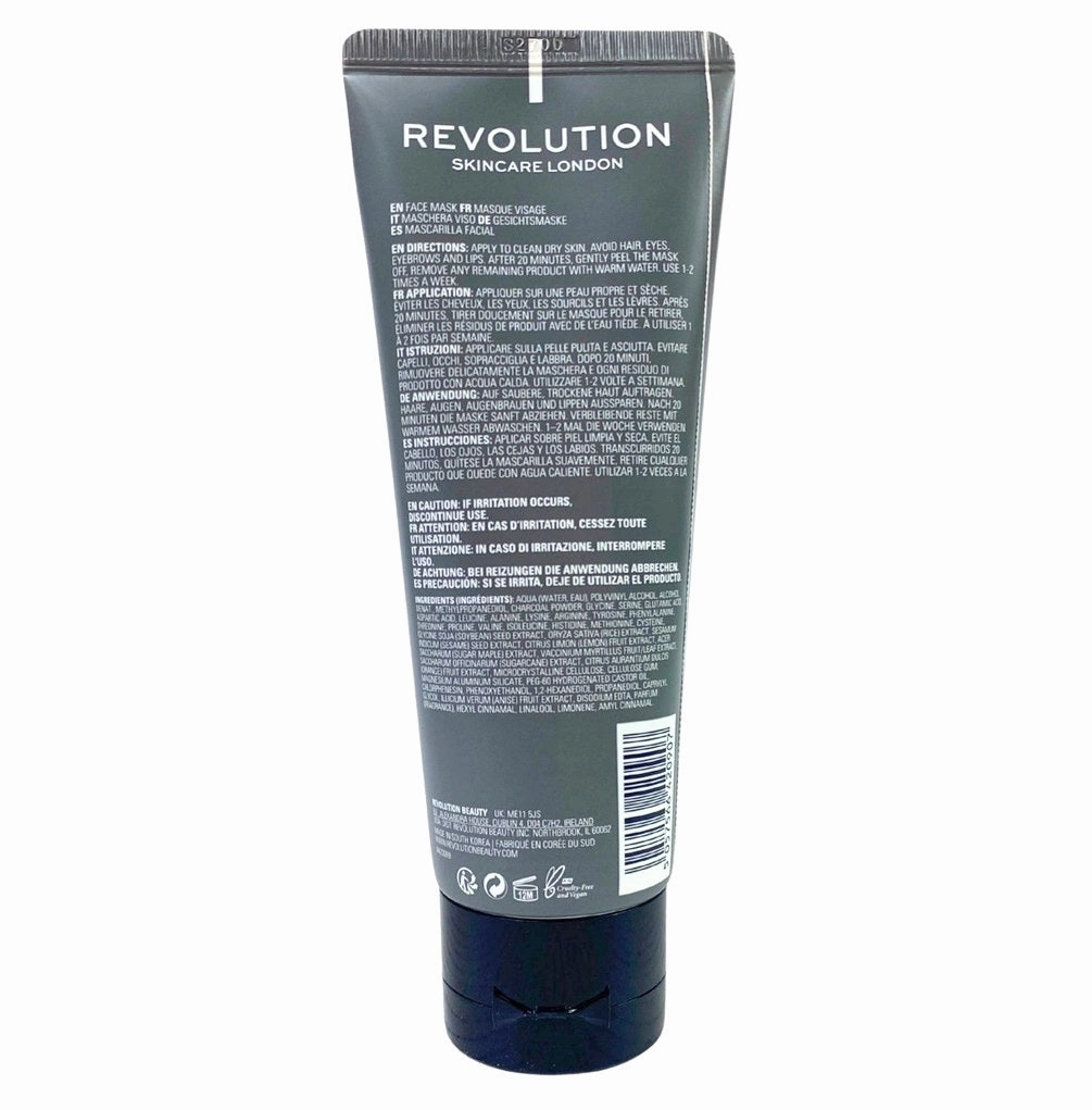 Revolution Skincare Purifying Charcoal Peel Off Mask Pore Cleansing with Natural Extracts