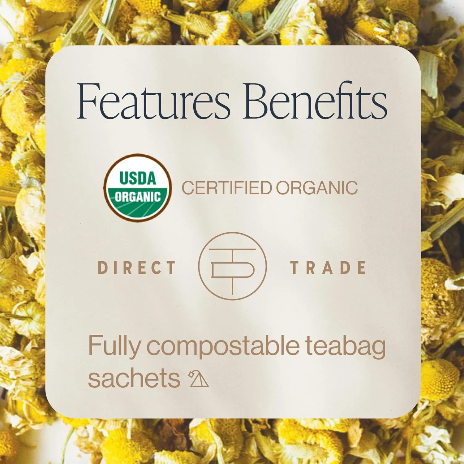 Rishi Tea Chamomile Medley Herbal Tea - Organic, Caffeine Free Direct Trade Sachet Bags, Calming Chamomile Flowers with Lemon Verbena & Mint - 50 Count