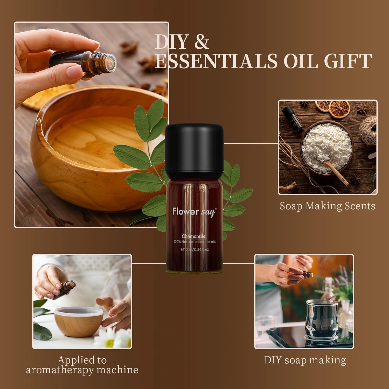 Roman Chamomile Essential Oil 10ml – 100% Pure, Undiluted, Natural Therapeutic Grade Oil for Diffuser, Relaxation, Sleep, Skin, Hair Care