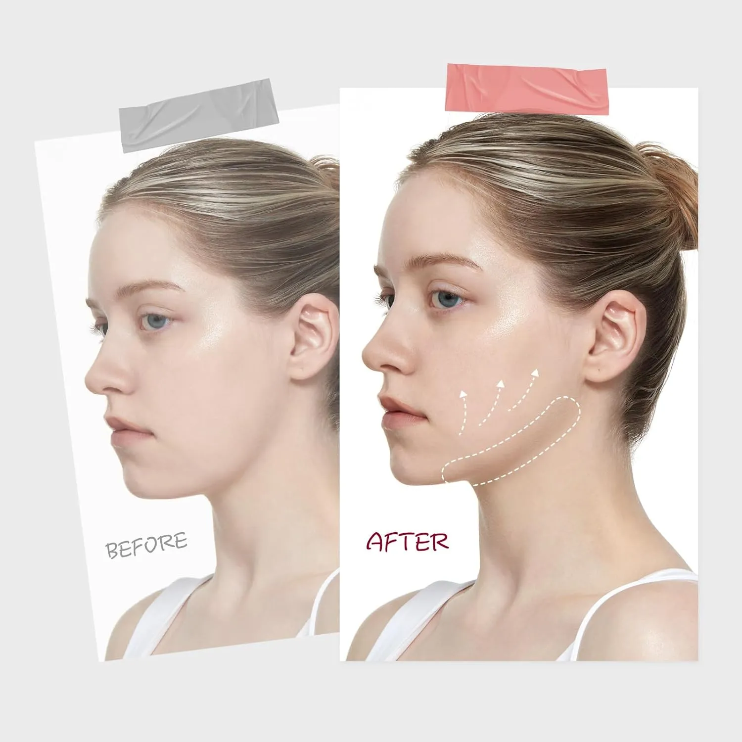 ROUND LAB Camellia Deep Collagen V Lifting Gel Mask 10g/0.35oz *14EA | face toning belt, collagen v-line mask, improves sagging skin, lifting & firming, double-chin mask, instant cooling & depuffing