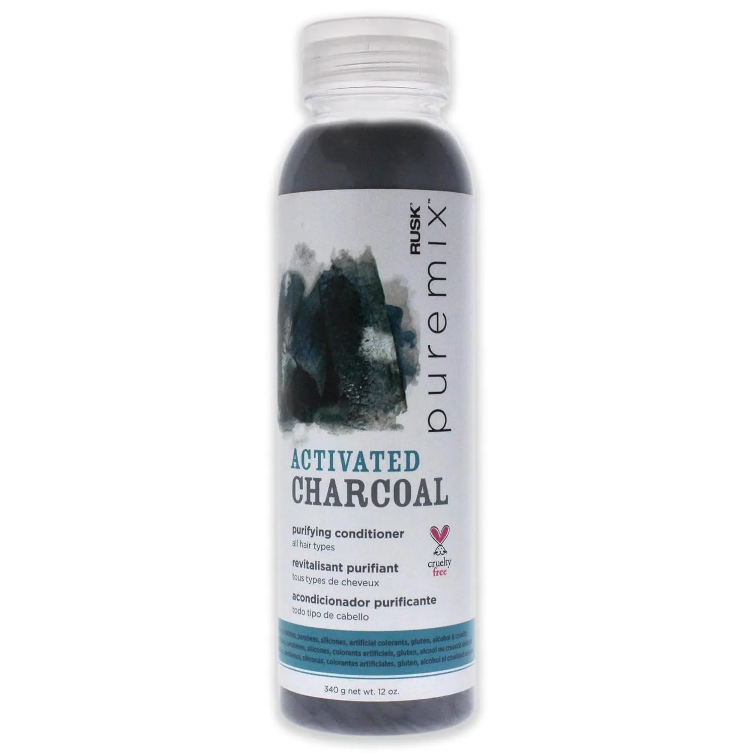 RUSK Puremix Activated Charcoal Purifying   Detoxifying, Removes Build Up, Absorbs Dirt   Oil, Softens Hair, Sulfate-Free