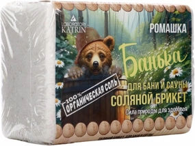 Salt Brick for Sauna Chamomile, 500g (17.64 oz) - Aromatic Salt Block for Steam Room & Bath, Organic Sea Salt with Chamomile Extract for Wellness - Соляной брикет с ароматом ромашки