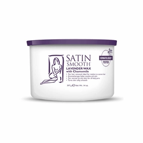 Satin Smooth Lavender Wax with Chamomile, Facial and Full Body Hair Removal Wax, Soothes and Calms, Ideal for Sensitive Skin, Waxing Kit, 14oz, 1-pack