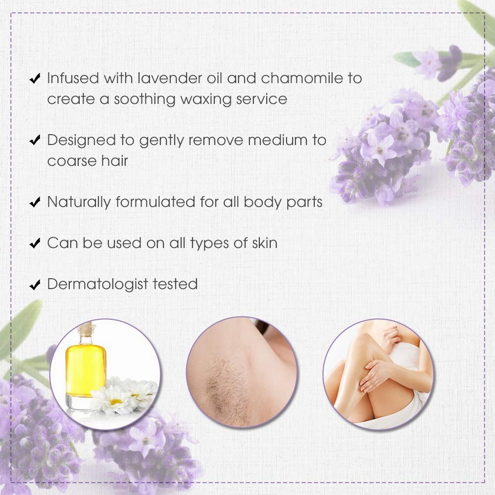 Satin Smooth Lavender Wax with Chamomile, Facial and Full Body Hair Removal Wax, Soothes and Calms, Ideal for Sensitive Skin, Waxing Kit, 14oz, 1-pack