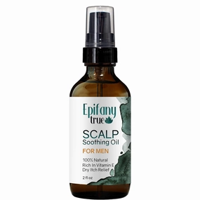 Scalp Soothing Oil For Men 2oz For Itchy Dry Sensitive Scalp & Skin | 100% Natural | Vitamin E Rich Antioxidant Ingredients | Intensely Moisturizing | Calming to Sunburns