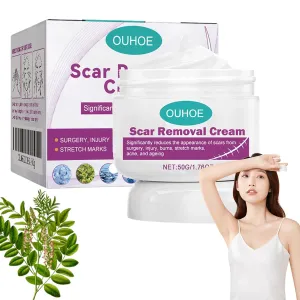 Scar Removal Cream for Men and Women, Ouhoe Scar Cream Smoothing Firming and Fading, Advanced Scar Gel for Face Body Leg, Fast Results, Gentle for All Skin Types (1pc)