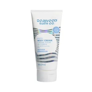 Seaweed Bath Co. Calm Body Cream, Vetiver Geranium Scent, 6 Ounce, Relaxing Hand & Body Lotion Moisturizer for Dry Skin, Sustainably Harvested Seaweed, Oat Milk, Chamomile