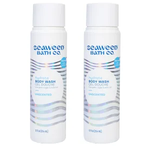 Seaweed Bath Co. Hydrate Body Wash, Unscented, 12 Ounce (Pack of 2), Fragrance Free Shower Gel for Men & Women, Vegan, Paraben Free, Sulfate Free, Cruelty Free