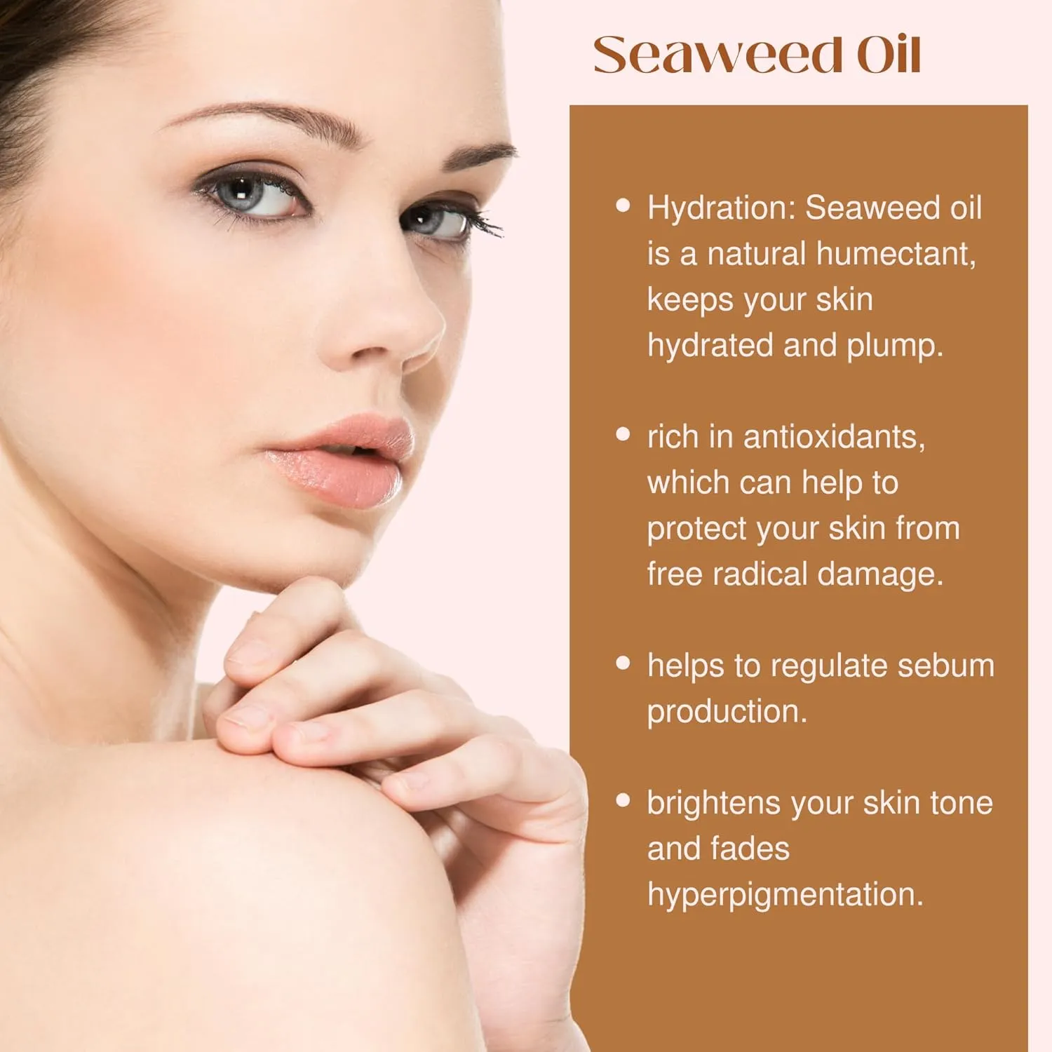 Seaweed Body Oil 8 oz. Nourishing Sea Moss Oil Fast Absorbing Firming Anti-Aging Non-Greasy Oil Day and Night Massage Kelp Moisturizer for Dry Dull, Sagging Skin, Face, Hair, Foot, Hands (Unscented)