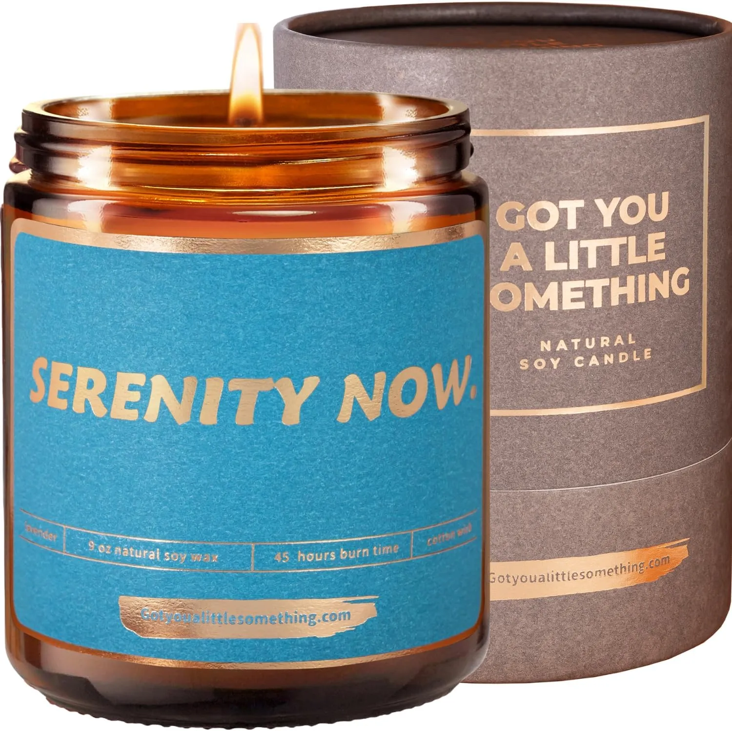Serenity Now, Lavender Vanilla Scented Candle - Seinfeld Merch Gifts for Women and Men ; Seinfeld TV Show Merchandise, Mothers Day Relaxation Gift Idea for Friends ; Funny Relaxing Soy Candle