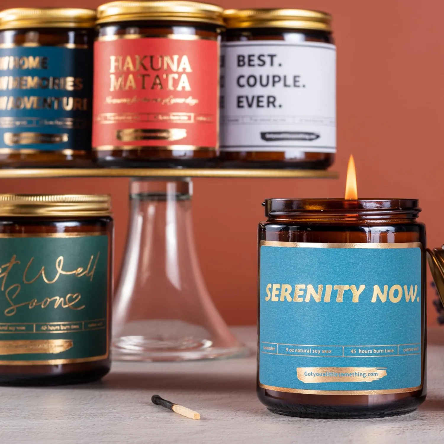 Serenity Now, Lavender Vanilla Scented Candle - Seinfeld Merch Gifts for Women and Men ; Seinfeld TV Show Merchandise, Mothers Day Relaxation Gift Idea for Friends ; Funny Relaxing Soy Candle