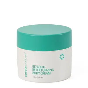 Serious Skincare - Glycolic Firming Retexturizing Body Cream - Moisturizing - Hydrating for Dry Skin - BODY FIT™ - For Crepey and Sagging Skin - Gentle Exfoliation for Smoother Skin - 8 Fl. Oz.