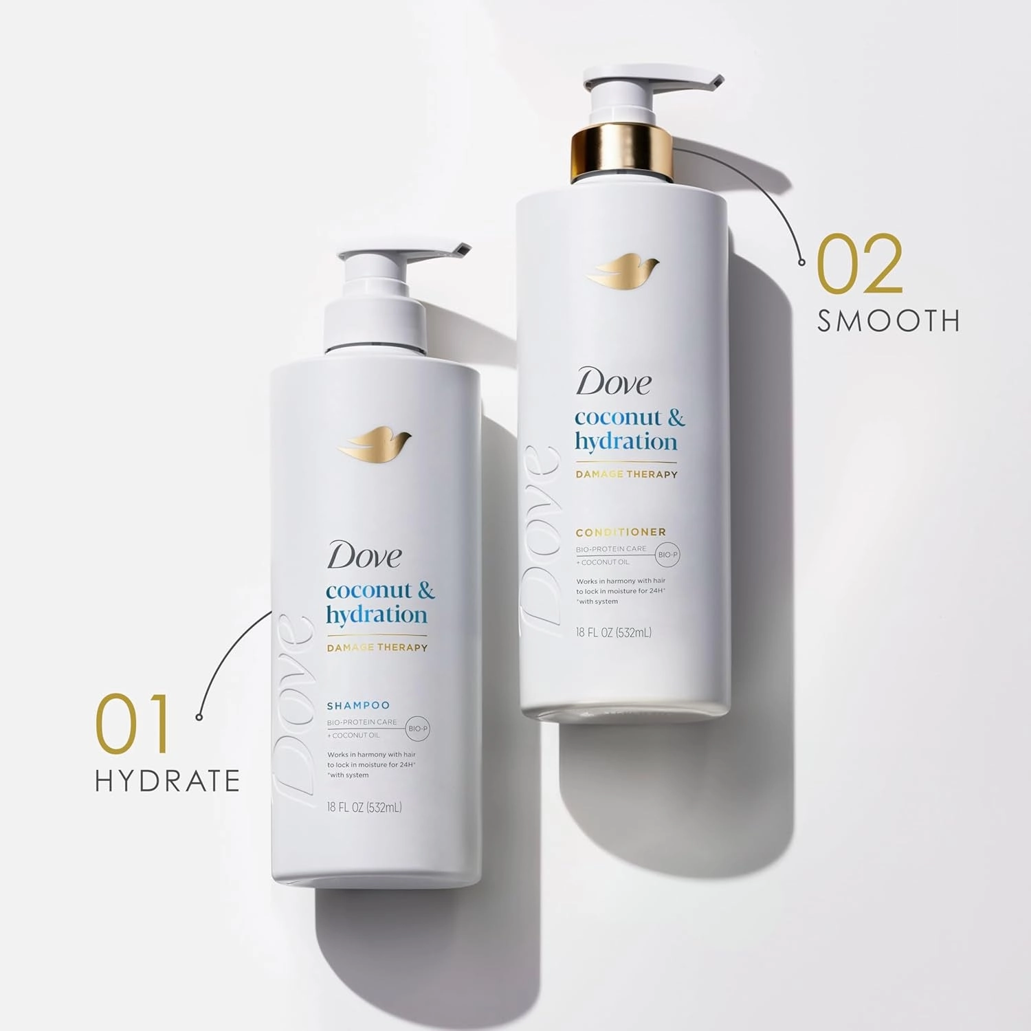 Shampoo Coconut & Hydration for Dry Hair with Bio-Protein Care Technology and Coconut Oil 28 Fl Oz
