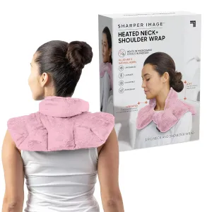 Sharper Image Heated Neck & Shoulder Wrap – Microwavable Warm & Cool Plush Pad with Aromatherapy, Soft Weighted Design, Filled with Natural Herbs for Relaxation & Comfort