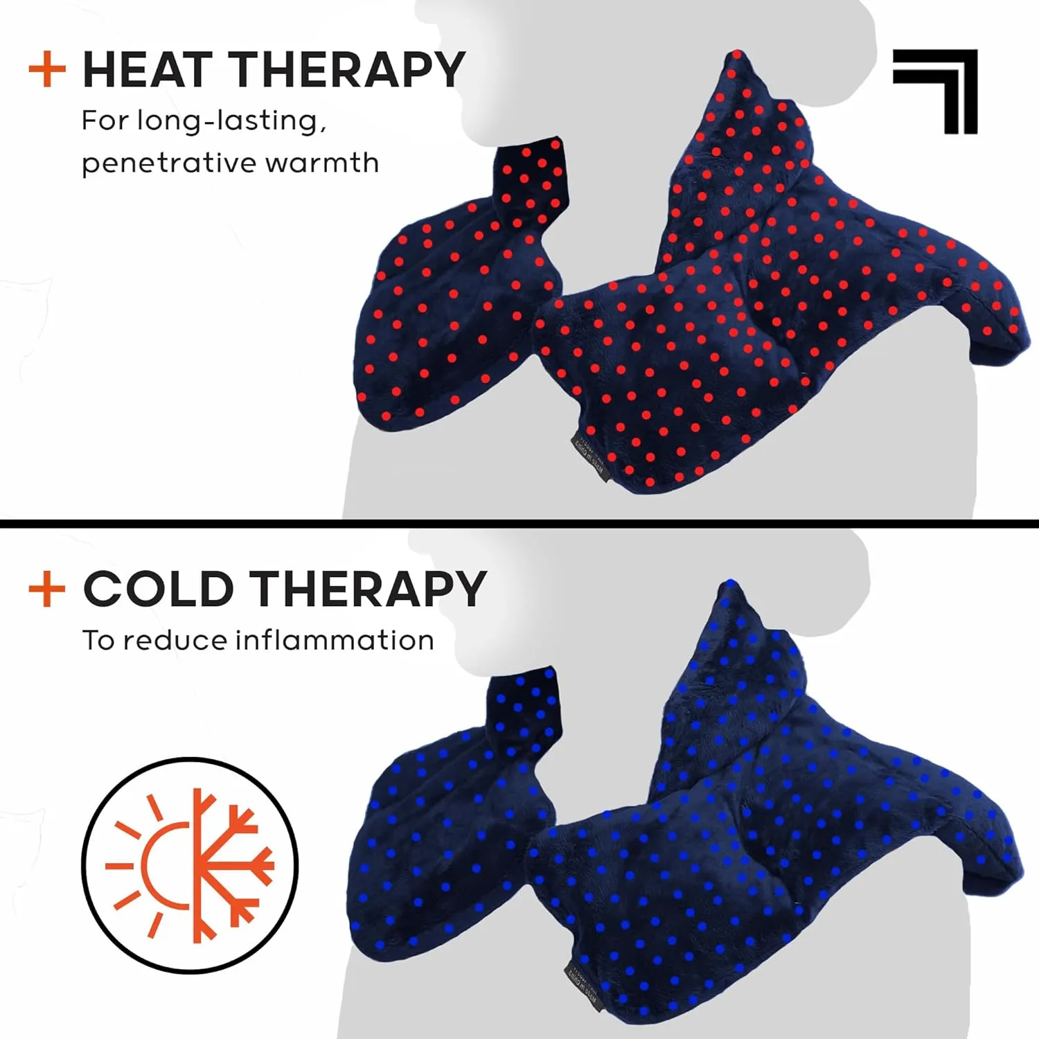 Sharper Image Heated Neck & Shoulder Wrap - Microwavable Warm & Cooling Plush Pad, Scented Aromatherapy (100% Natural Lavender & Herb Spa Blend), Pain Tension Headache Relief Therapy, Gift for Women