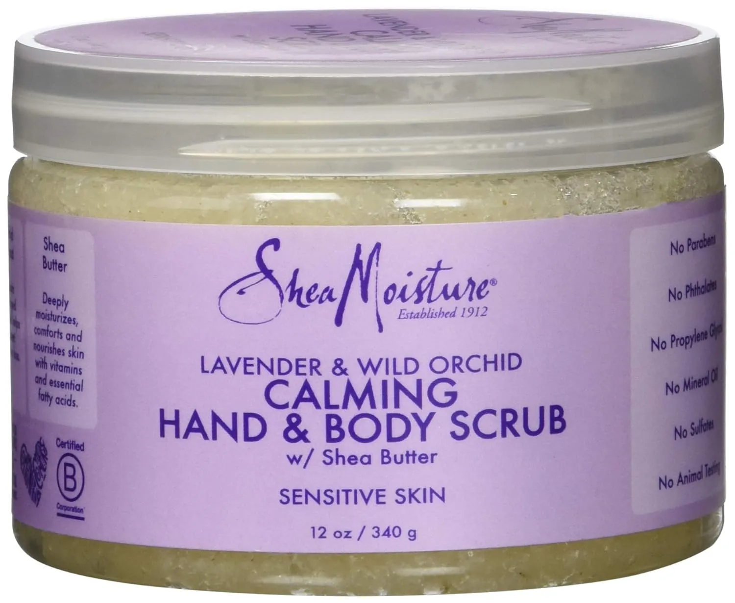 Shea Moisture Lavender & Wild Orchid Calming Hand & Body Scrub, 12 Ounce