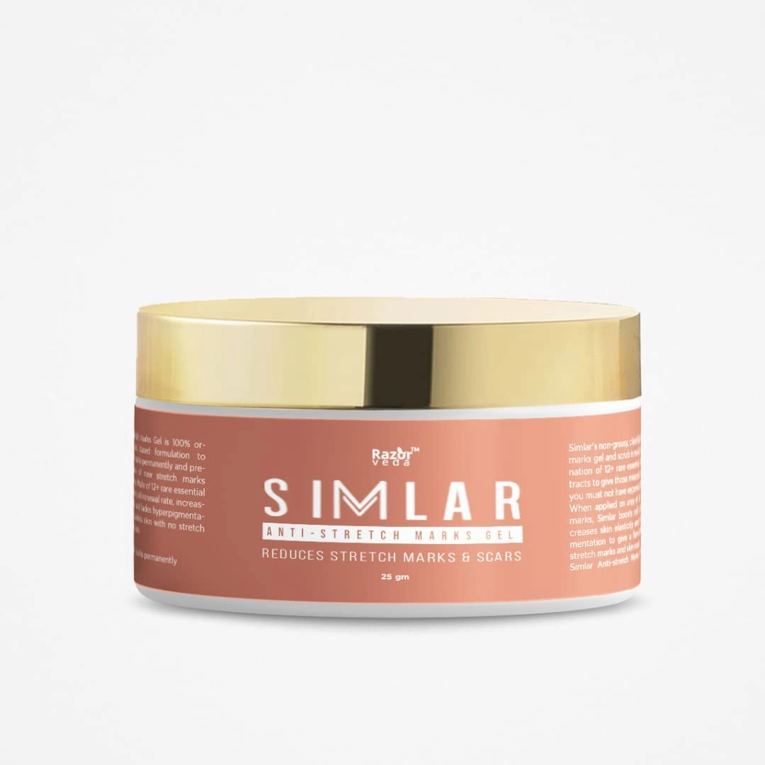 Simlar Natural Anti-Stretch Marks Cream Gel to Reduce Stretch Marks & Scars of Body, Belly, Thighs, Uneven Skin Tone, Firming, Nourishment