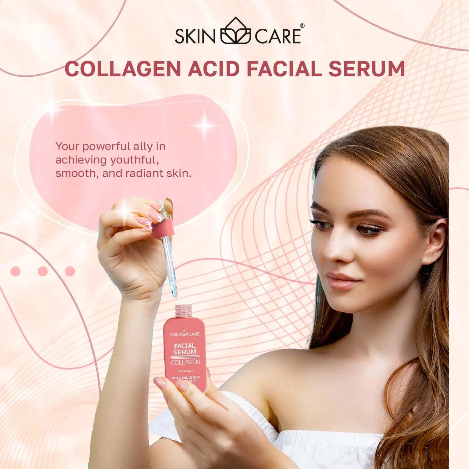 Skin Care Collagen Serum - Rejuvenates Moisturizes Nourishes and Soothes Face - Enriched with Dead Sea Minerals for All Skin Types - Hydrating Facial Care Treatment 1.69 fl.oz